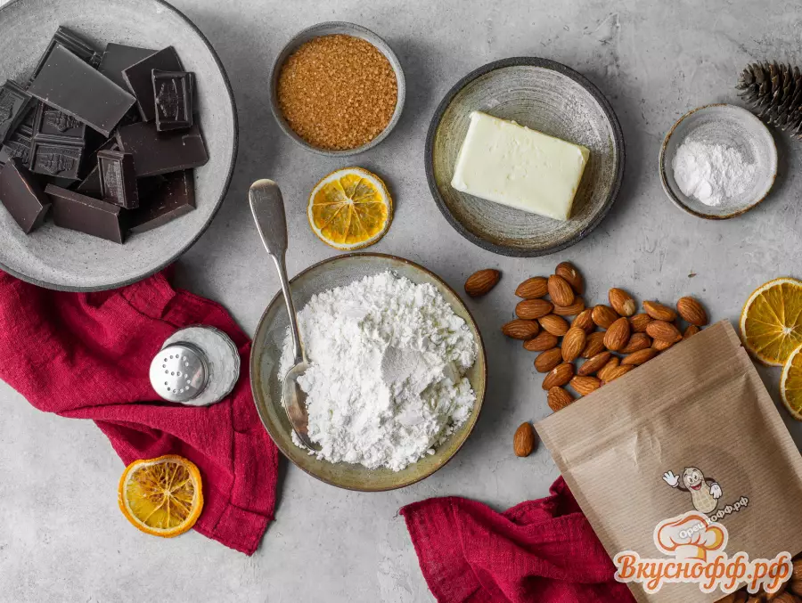 Шоколадное печенье с миндалём - Ингредиенты и состав рецепта