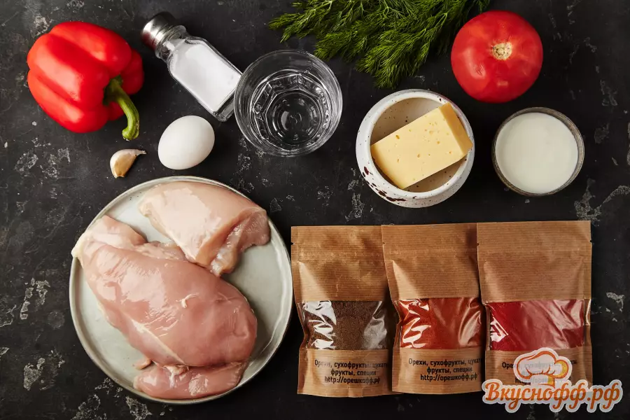 Пицца из куриной грудки без муки - Ингредиенты и состав рецепта