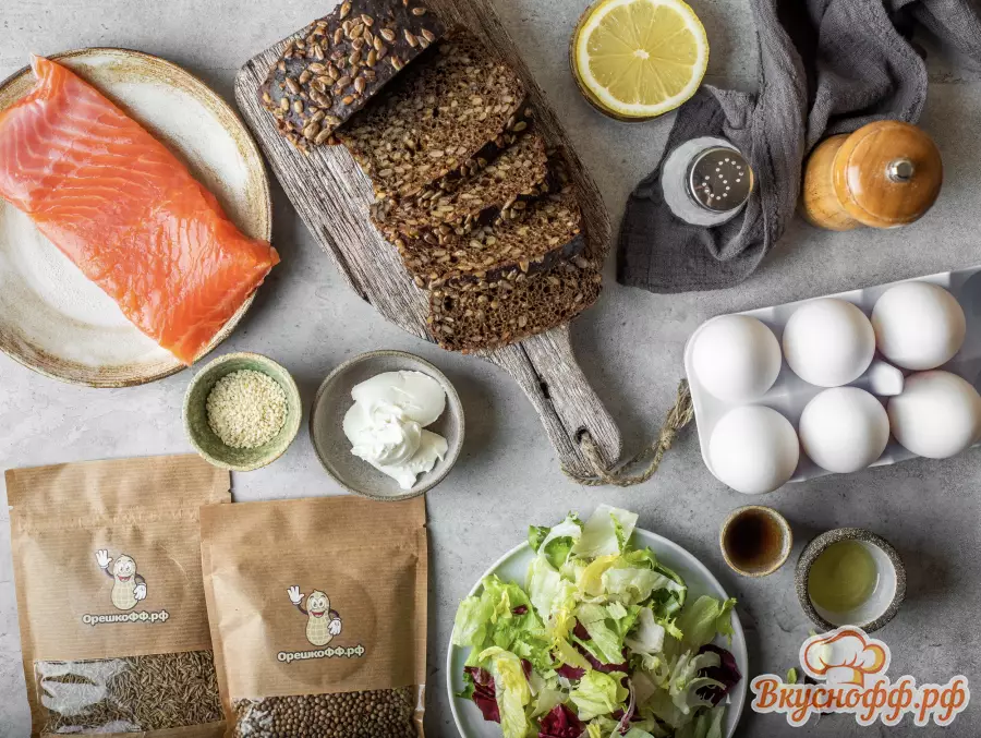 Бутерброд с яйцом пашот и лососем - Ингредиенты и состав рецепта