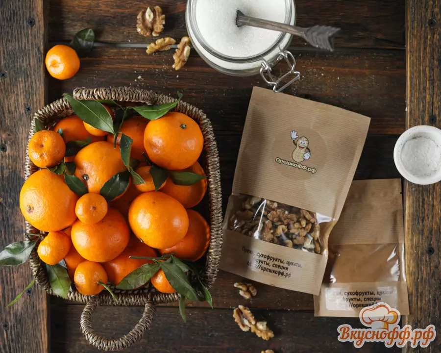Варенье из мандаринов с грецким орехом - Ингредиенты и состав рецепта