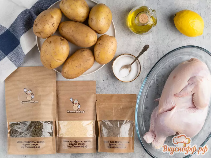 Запечённая курица с картофелем - Ингредиенты и состав рецепта