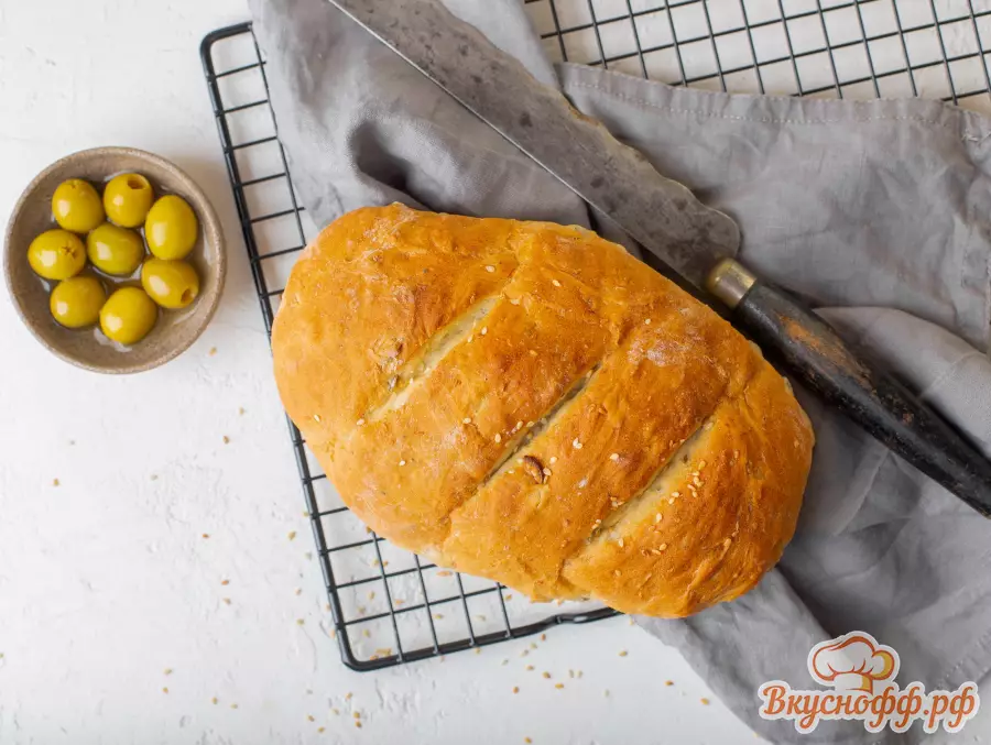 Хлеб с оливками и кунжутом - Шаг 5