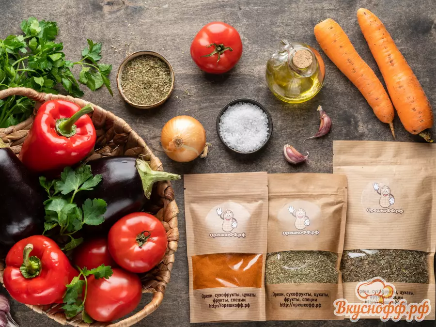 Овощное рагу с баклажанами, болгарским перцем и помидорами - Ингредиенты и состав рецепта