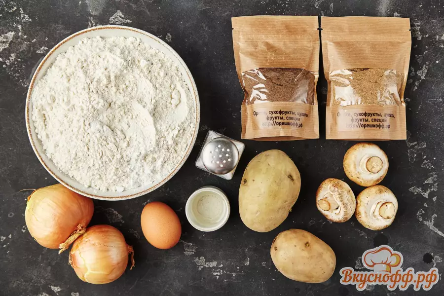 Вареники с картофелем и грибами - Ингредиенты и состав рецепта