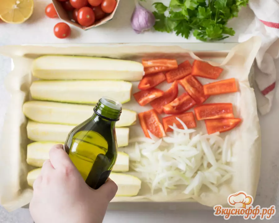 Гарнир из нута, чечевицы и овощей с белым соусом - Шаг 7