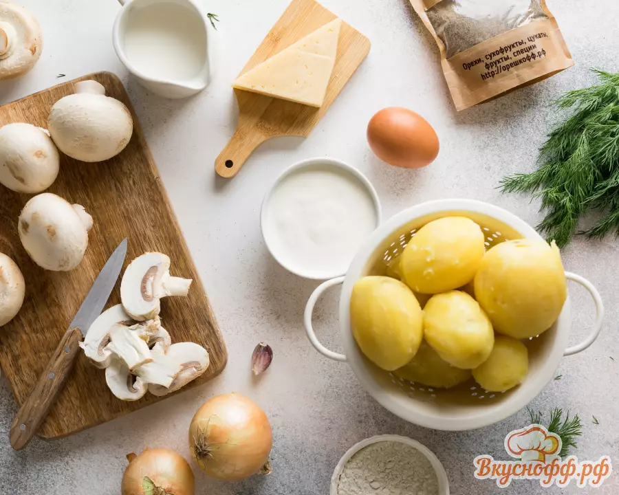 Картофельные зразы с грибами - Ингредиенты и состав рецепта