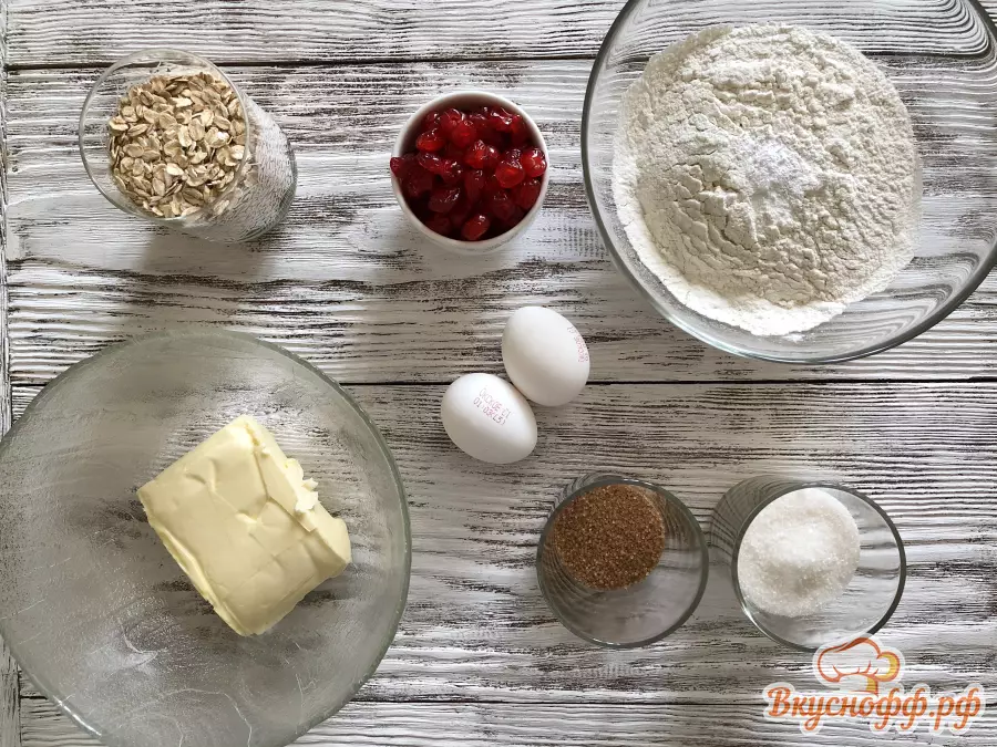Овсяное печенье с цукатами - Ингредиенты и состав рецепта