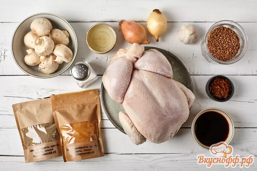 Курица фаршированная в духовке - Ингредиенты и состав рецепта