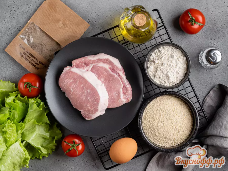 Шницель из свинины на сковороде - Ингредиенты и состав рецепта