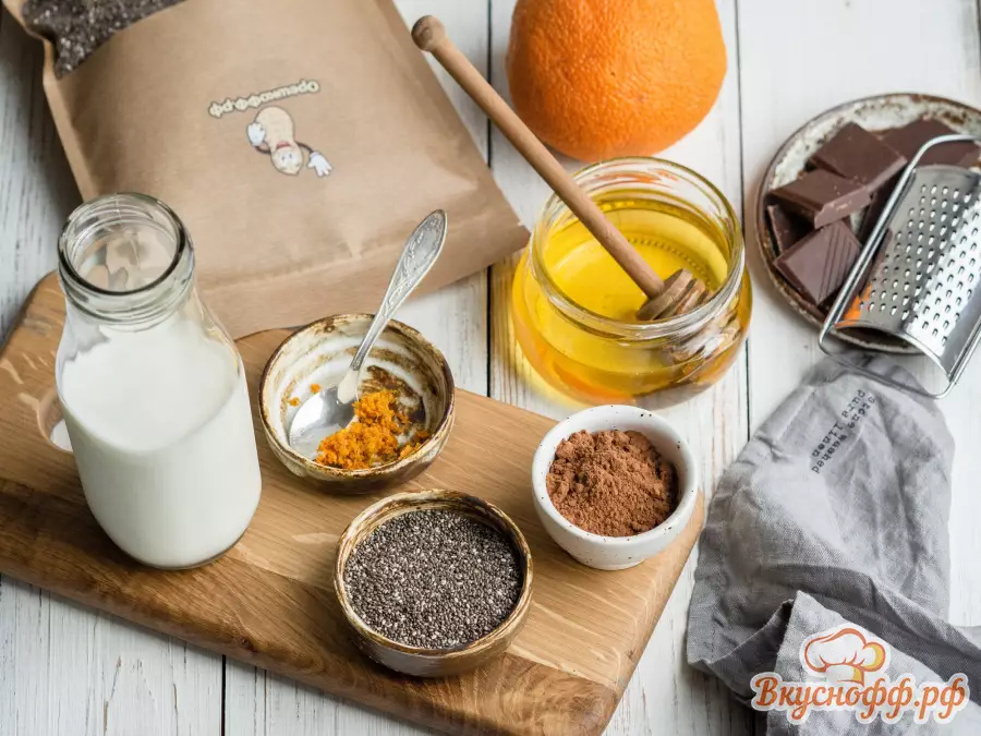 Чиа-пудинг с шоколадом и апельсином - Ингредиенты и состав рецепта