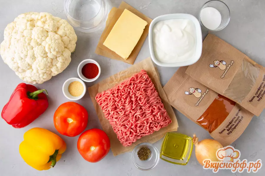 Запеканка с мясом и овощами - Ингредиенты и состав рецепта