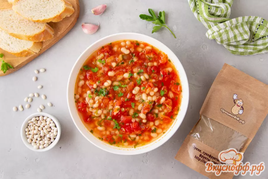 Томатный суп с фасолью - Готовое блюдо