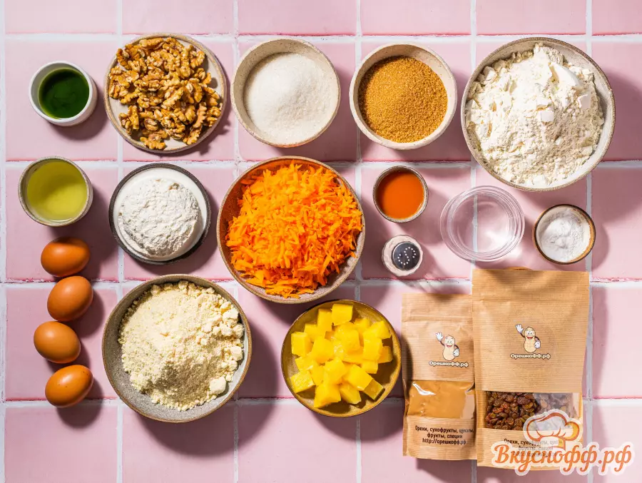 Морковный торт с марципаном - Ингредиенты и состав рецепта