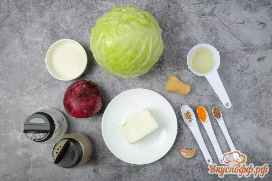 Салат с капустой, сыром и имбирём - Ингредиенты и состав рецепта
