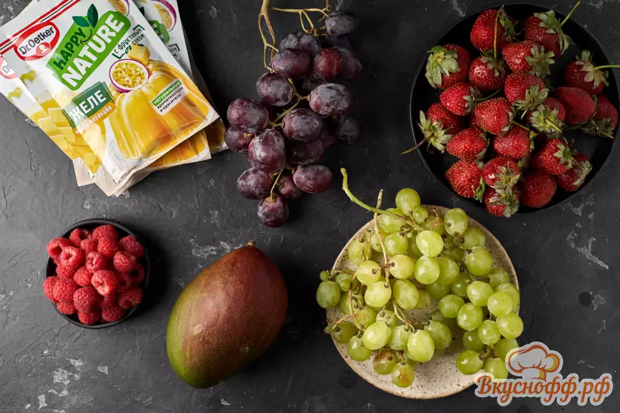 Желе с фруктами - Ингредиенты и состав рецепта