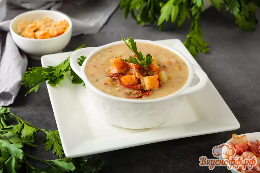 Картофельный суп с беконом - Готовое блюдо