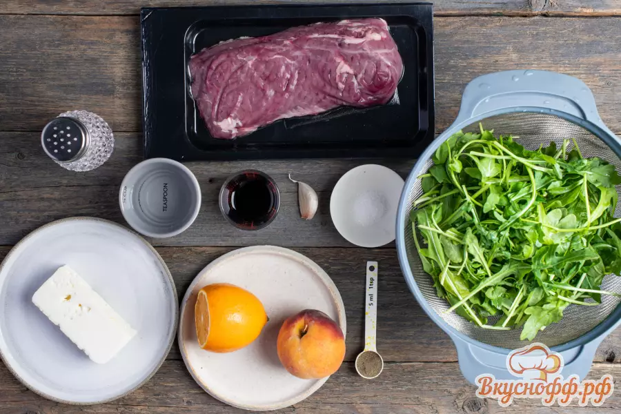 Салат со стейком и персиками на гриле - Ингредиенты и состав рецепта