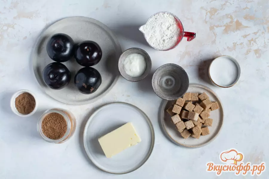 Песочный пирог со сливами - Ингредиенты и состав рецепта