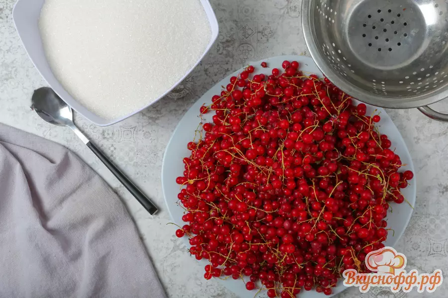 Желе-пятиминутка из красной смородины - Ингредиенты и состав рецепта