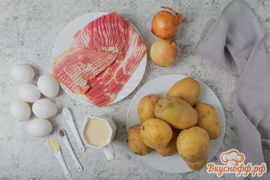 Картофельная запеканка «Кугелис» - Ингредиенты и состав рецепта