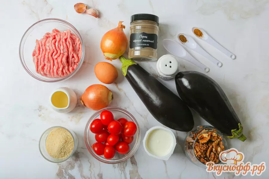 Закуска из баклажанов с фрикадельками - Ингредиенты и состав рецепта