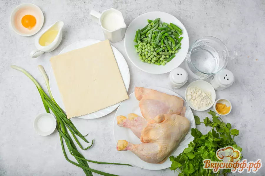 Английский пирог с курицей и овощами - Ингредиенты и состав рецепта