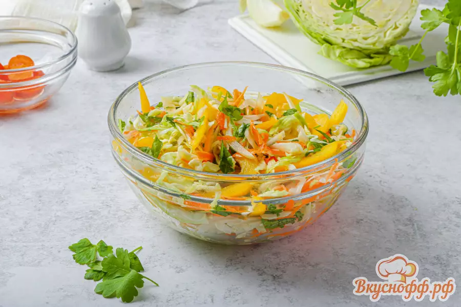 Салат «Витаминный» из капусты и моркови - Готовое блюдо