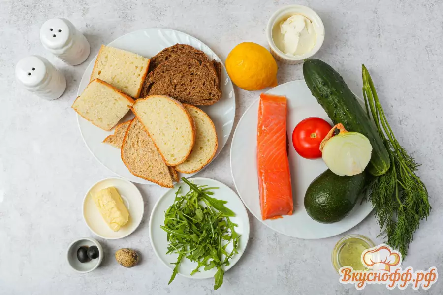 Бутерброды с красной рыбой - Ингредиенты и состав рецепта