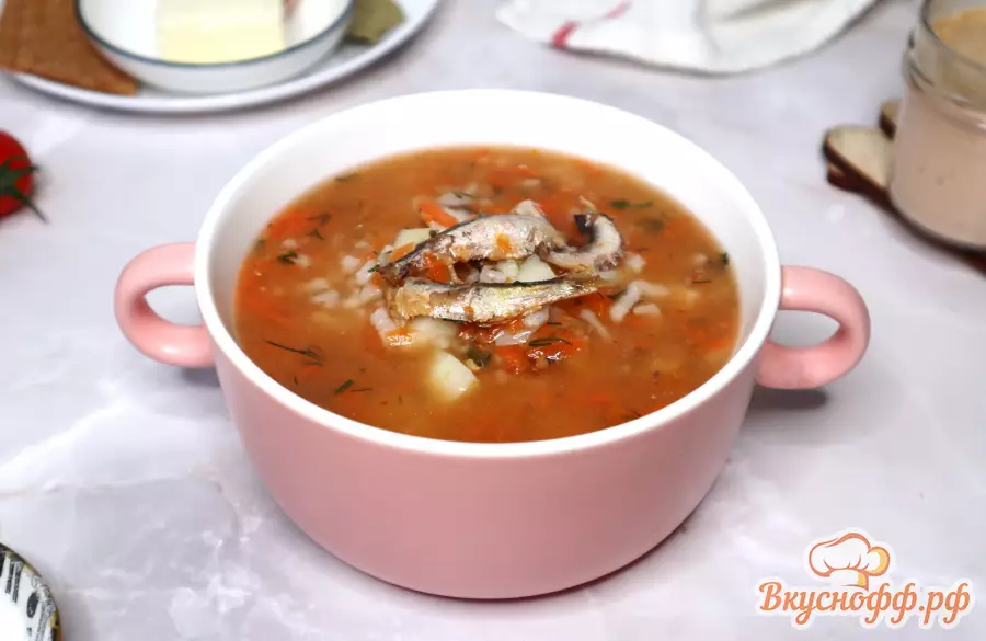 Суп из кильки в томатном соусе - Готовое блюдо