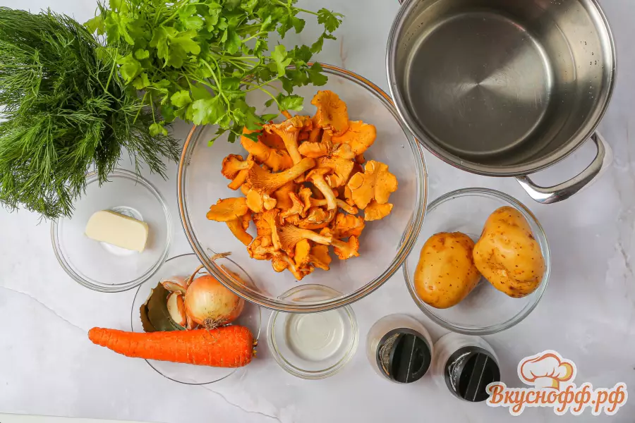 Суп с лисичками - Ингредиенты и состав рецепта