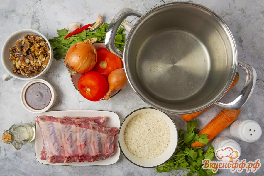Харчо из свинины с рисом - Ингредиенты и состав рецепта