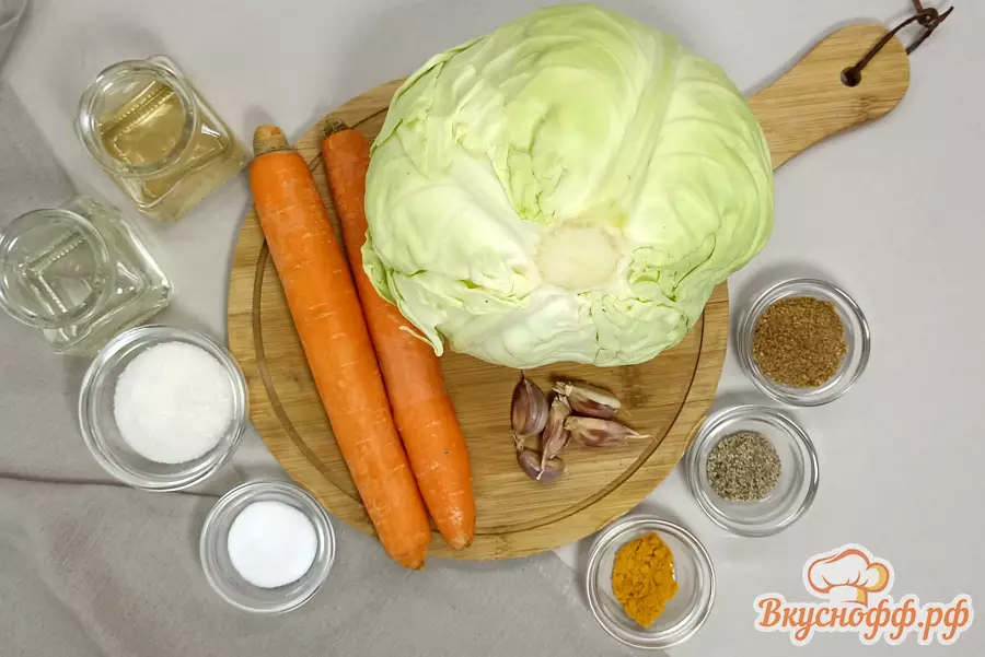 Домашняя капуста по-корейски - Ингредиенты и состав рецепта