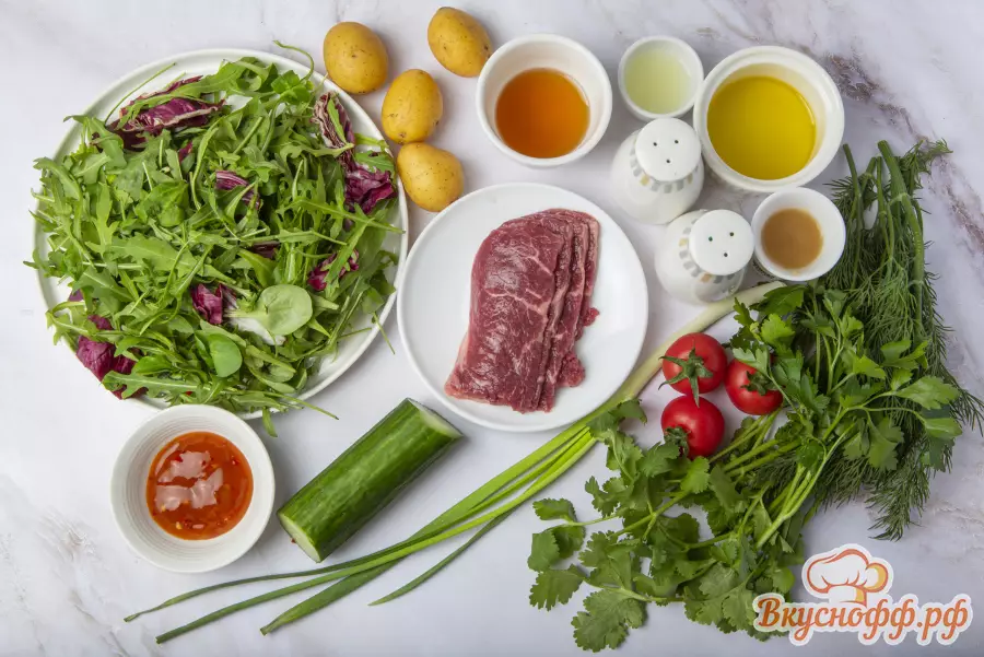 Салат с жареной говядиной - Ингредиенты и состав рецепта
