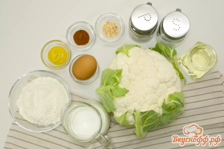 Цветная капуста в кляре на сковороде - Ингредиенты и состав рецепта