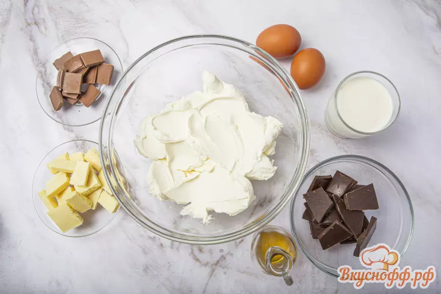 Чизкейк "Три шоколада" - Ингредиенты и состав рецепта