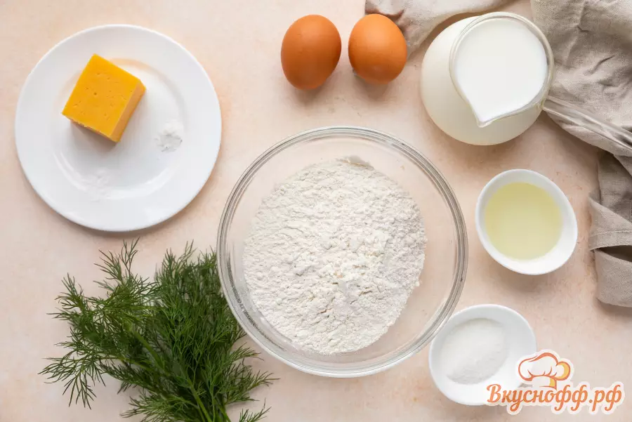 Блины с сыром и зеленью - Ингредиенты и состав рецепта