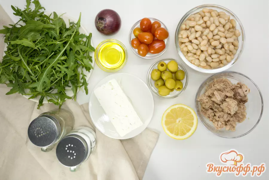 Салат с тунцом и фасолью - Ингредиенты и состав рецепта