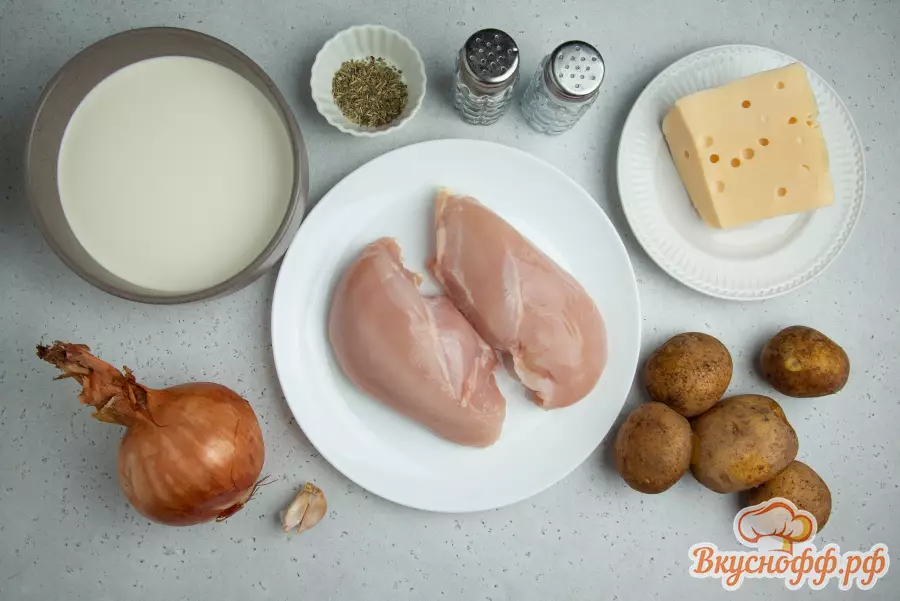 Картофельная запеканка с курицей - Ингредиенты и состав рецепта