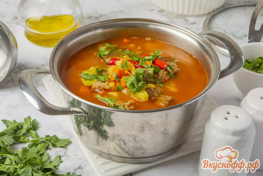 Домашний чечевичный суп - Готовое блюдо