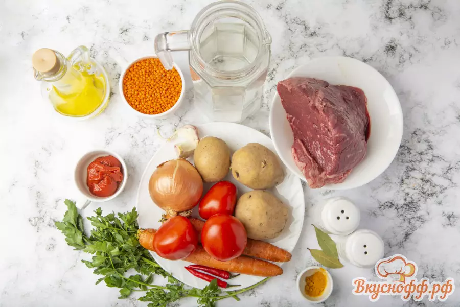 Домашний чечевичный суп - Ингредиенты и состав рецепта
