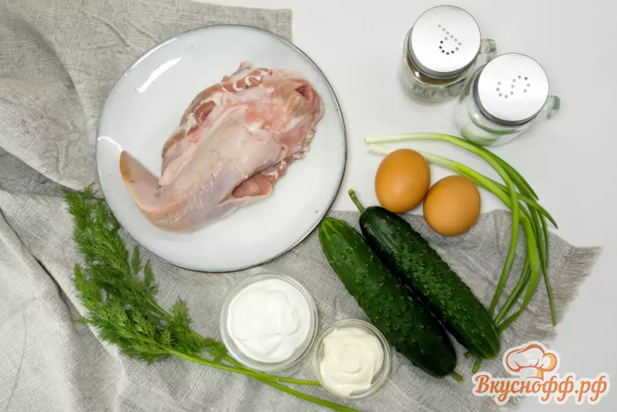 Салат с языком и огурцом - Ингредиенты и состав рецепта