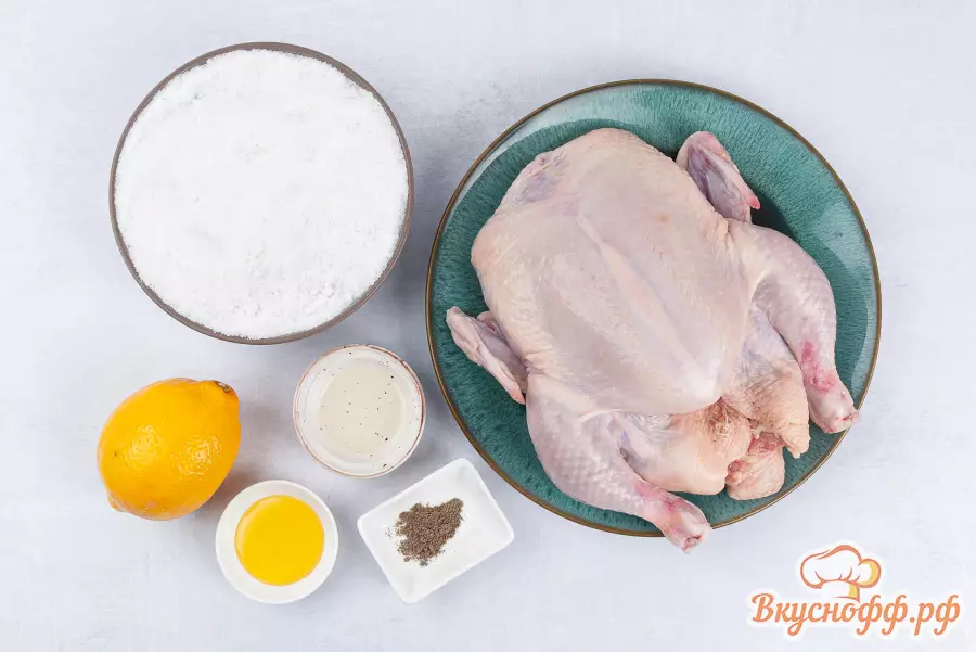 Курица на соли в духовке - Ингредиенты и состав рецепта