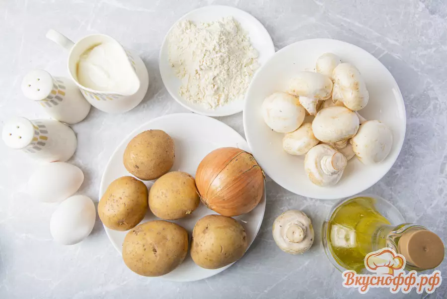 Деруны картофельные с грибами - Ингредиенты и состав рецепта