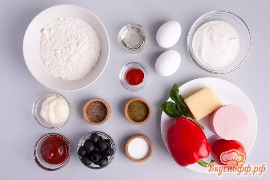 Пицца на сковороде на сметане - Ингредиенты и состав рецепта