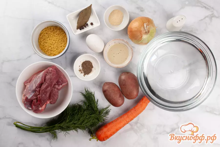 Суп с фрикадельками и вермишелью - Ингредиенты и состав рецепта