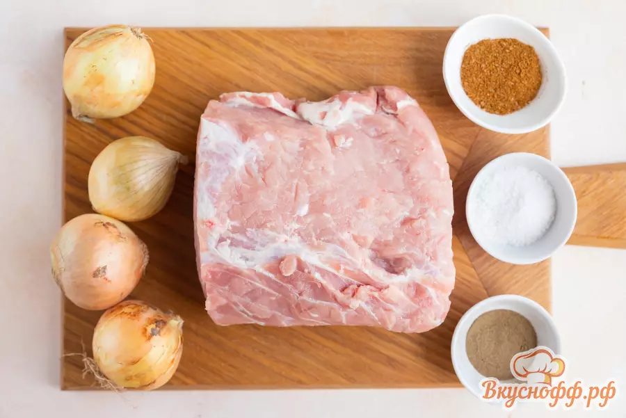 Шашлык из свиной шеи в луковом маринаде - Ингредиенты и состав рецепта