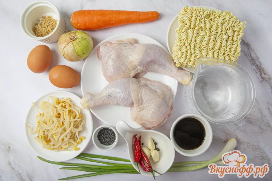 Суп Рамен с курицей - Ингредиенты и состав рецепта
