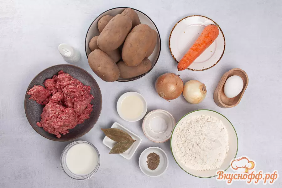 Штрудли с картофелем и мясом - Ингредиенты и состав рецепта