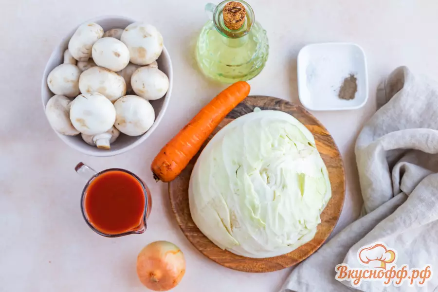 Солянка с грибами и капустой - Ингредиенты и состав рецепта