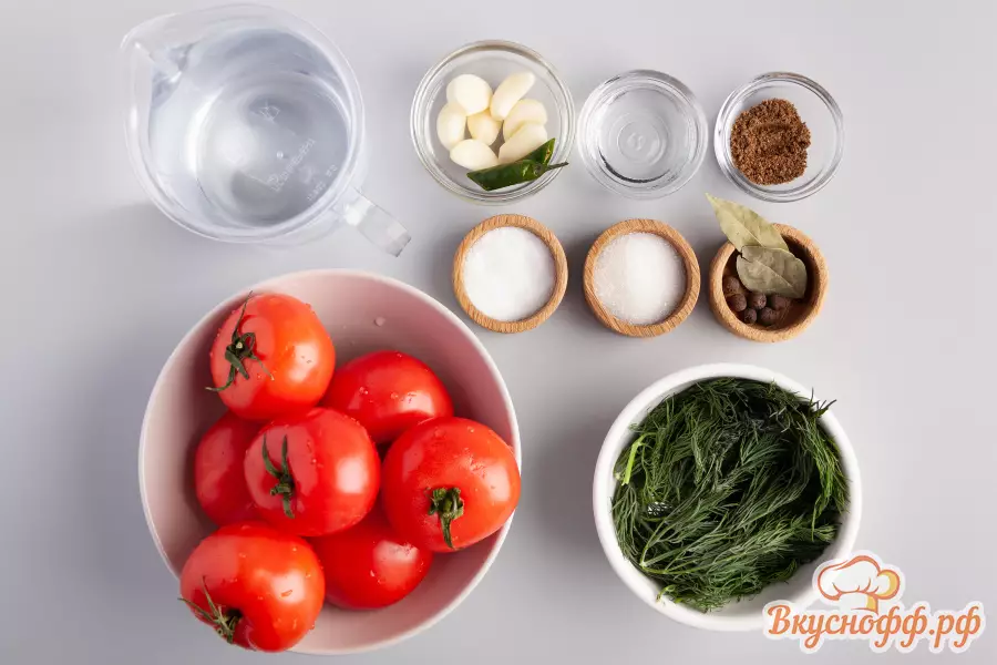 Быстрые помидоры с чесноком и зеленью - Ингредиенты и состав рецепта